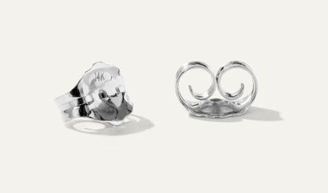 14K white gold butterfly earring backs for diamond studs